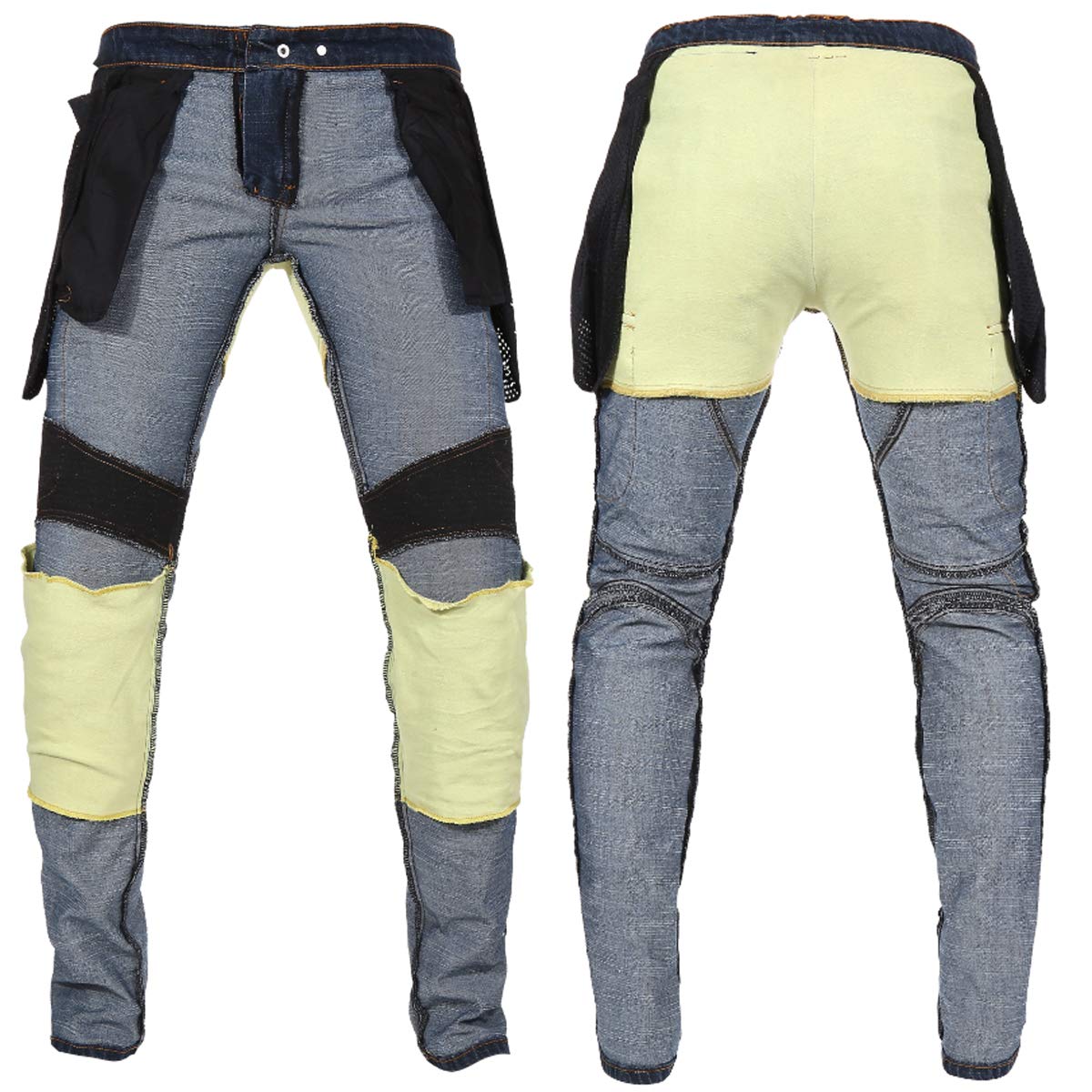 Takuey Men'S Motorcycle Motorbike Riding Jeans With Lining Ce Approved Overpants (L=32=Waist 34') Blue